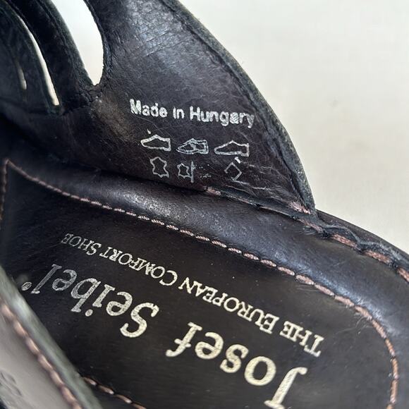 Josef Seibel Black Leather Strap Slip On Mules Hook and Loop Fastener SZ 5-5.5 - Picture 10 of 10